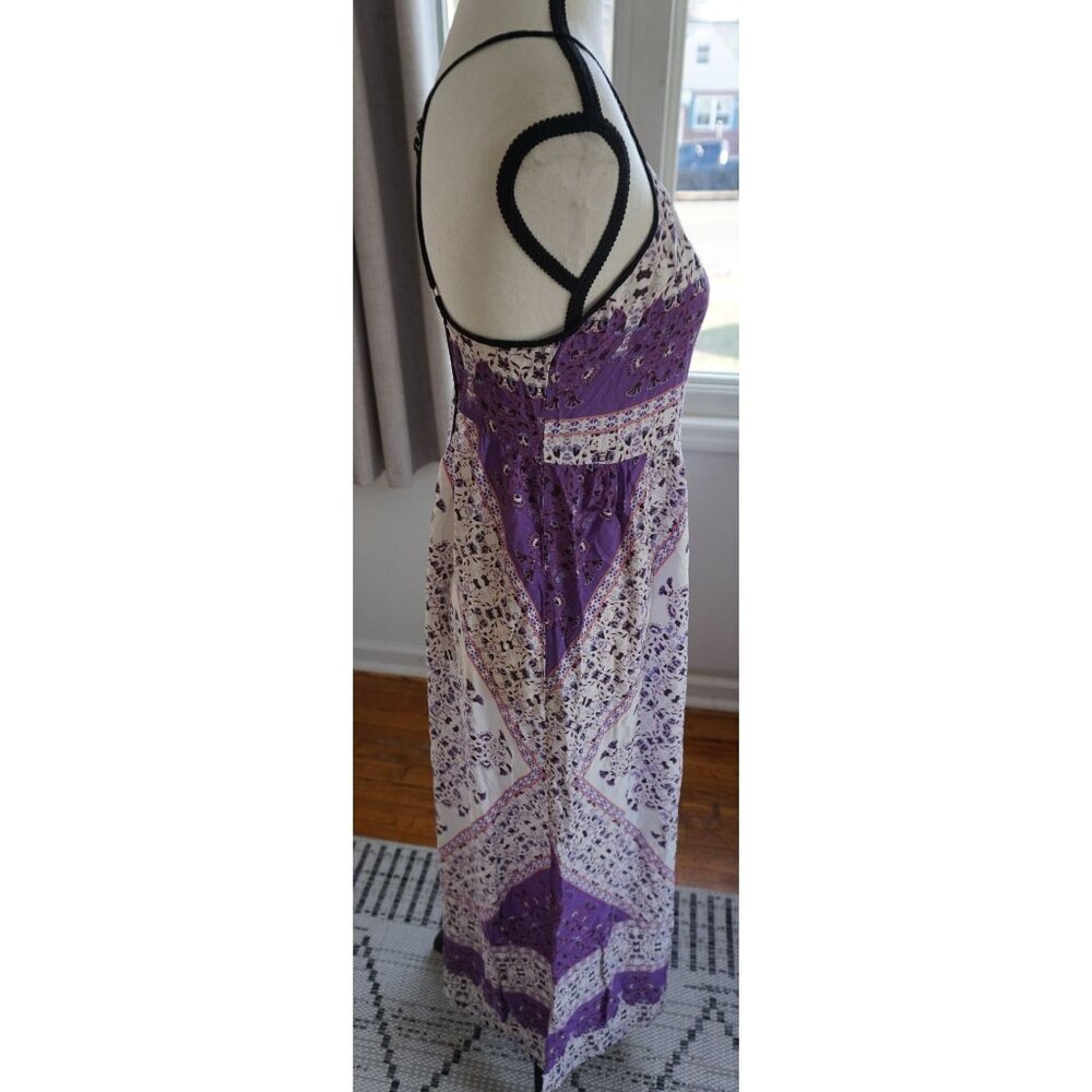 Purple Floral Print Maxi Dress - Size S - Picture 9 of 13